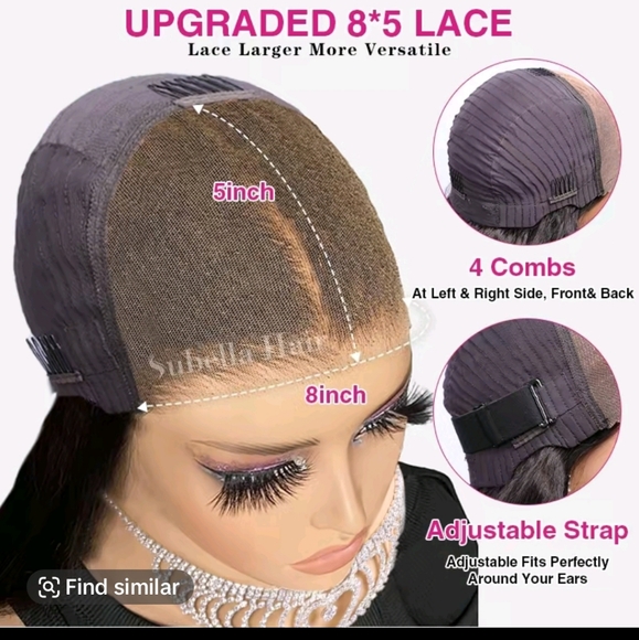 SUBELLA WIG 24 INCHES 4C EDGES KINKY CURLY HAIR 8X5 GLUELESS LACE 24 Inches - Picture 15 of 16